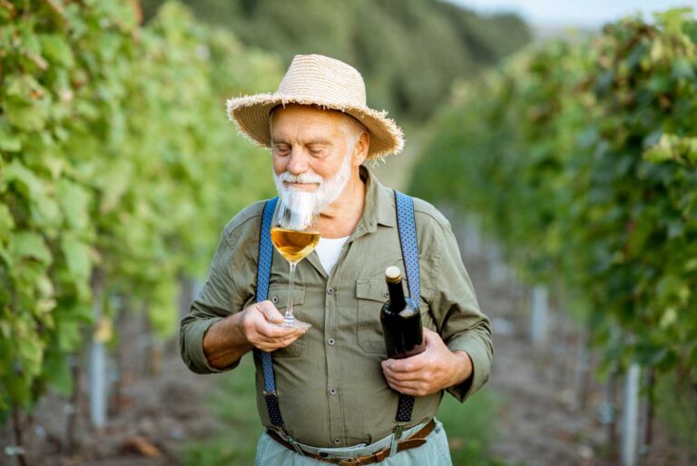 senior winemaker with wine on the vineyard 2022 01 18 23 47 55 utc
